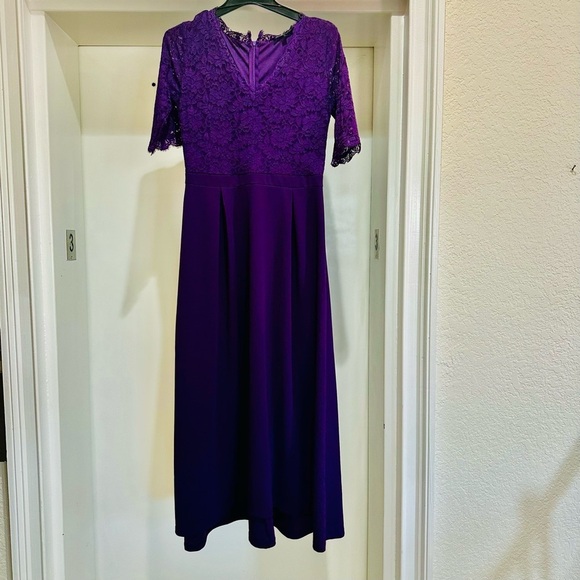 Purple Lace Formal Maxi Dress – Rephyllis Size Large NWT - Picture 7 of 11